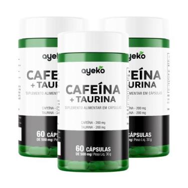 Imagem de 3X Termogênico Cafeína Com Taurina 200mg Rende 60 Doses - Ayeko