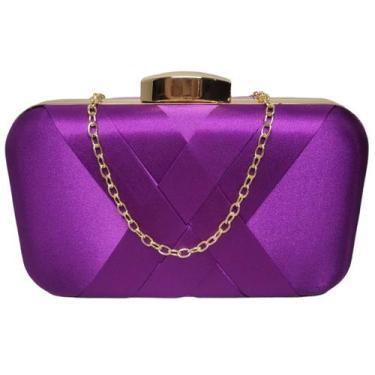Imagem de Bolsa Feminina De Festa Clutch Cetim Detalhe Trançado - Lika Bijuteria