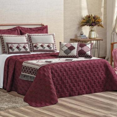 Imagem de Kit Cobre Leito Turin Casal King 10 Peças 180 Fios 100% Poliéster - Vinho