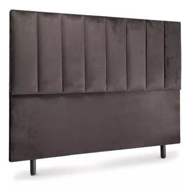 Imagem de Cabeceira De Cama Box Carla Casal Queen 160 Cm Suede Marrom - Do Lar Móveis E Decoração