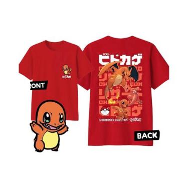 Imagem de Camiseta Masculina De Algodão Pokémon Charmander Para O Verão, Estilo 
