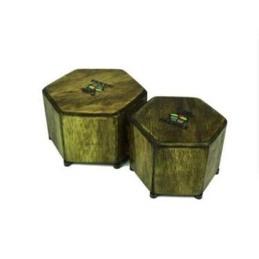 Imagem de Bongô Cajon Hexagonal Rustic Séries Jhamma Percussões