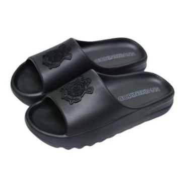 Imagem de Chinelo Nuvem Corinthians Slide Oficial Licenciado All Black-Unissex