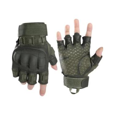 Imagem de Luvas Táticas Masculinas Sem Dedos Para Atividades Ao Ar Livre, Com Ca