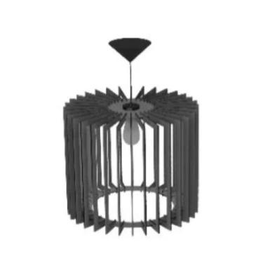 Imagem de Luminária Teto tipo Pendente SANTA RITA MDF - Completa, Preto, Bivolt