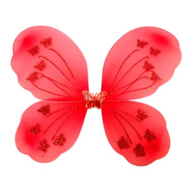 Imagem de Kit Fantasia Asa de Borboleta Varinha Carnaval Cor:Vermelho