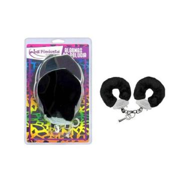 Imagem de Algemas em Pelúcia - 6 Cores  La Pimienta Sado, Preto