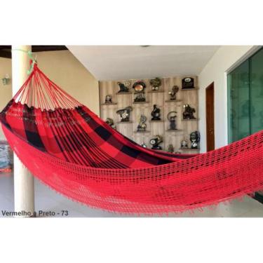 Imagem de Rede De Descanso Dormir Jaguaruana Casal Luxo , Vermelho com preto