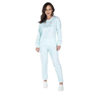 Imagem de Pijama De Inverno Feminino Plus Size Plush Tamanho Especial - Victory,