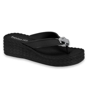 Imagem de Sandalia Tamanco Feminino Beira Rio Anabela Bloco Leve Detalhes Metal 