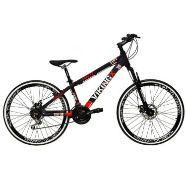 Imagem de Bicicleta Aro 26 Vikingx Tuff 21v Alumínio Freio a Disco Aros Vmaxx Pretos - Roxo\Laranja X30