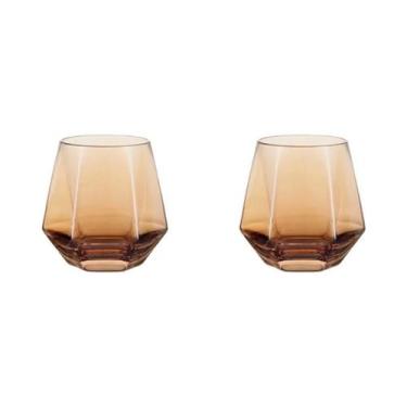 Imagem de Copos De Vidro Hexagonais Transparentes Coloridos Para Whisky, Vinho, 