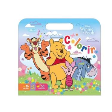 Imagem de Folhas p/ Colorir C/ Maleta Adesivas Pooh Tilibra