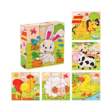 Imagem de Quebra-Cabeça 3D De Madeira Com Animais E Veículos Montessori: Brinque