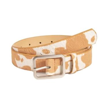 Imagem de Cinto Feminino Com Fivela Quadrada Larga 29cm X 100cm, Estampa Listrad