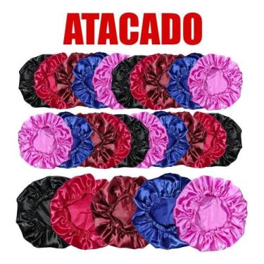 Imagem de Kit 20 Toucas/toca De Cetim Seda Anti Frizz Atacado - Congratulations 