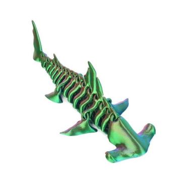 Imagem de Tubarão Martelo Articulado 3D  Brinquedo Flexível com Movimento Realis