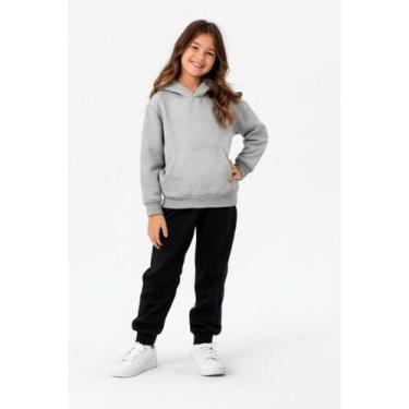 Imagem de Conjunto Infantil Roupa Moletom Com Capuz Calça Flanelado Confortável 