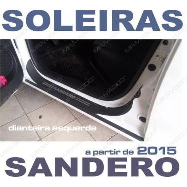 Imagem de Soleiras Super Protetoras Renault Sandero 2015 a 2019 - MRMAGOO, Preto