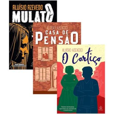 Imagem de Kit Aluísio Azevedo 3 Livros O Cortiço Casa de Pensão O Mulato Enem Le