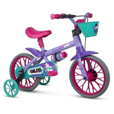 Imagem de Bicicleta Infantil Nathor Cecizinha Aro 12" Lilás e Rosa
