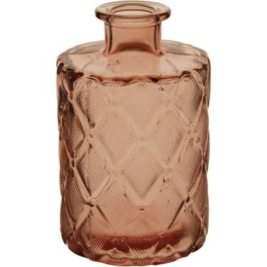 Imagem de VASO DECORATIVO ENFEITE PLANTA GARRAFA VIDRO 11x7x7cm ROSA