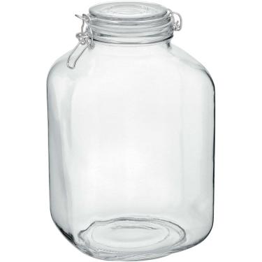 Imagem de POTE DE MANTIMENTOS PARA COZINHA ORGANIZADORES HERMÉTICO VIDRO 5 LITROS 27x16x16