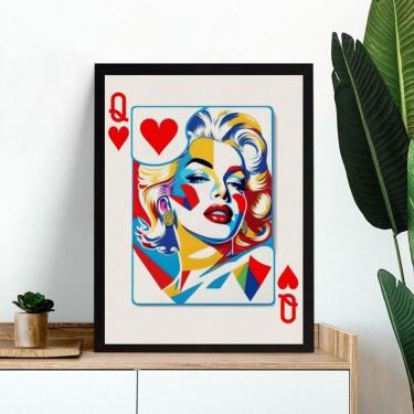 Imagem de Quadro Decorativo Marilyn Monroe Carta Baralho 45x34cm - com vidro