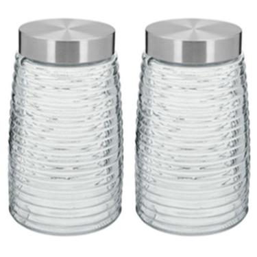 Imagem de KIT 2 POTES MANTIMENTOS HOME&CO COM TAMPA VIDRO 1,6L 20x12x12