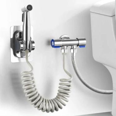 Imagem de Ducha Higiênica Banheiro Inox Com Registro Misturador E Mangueira Em E