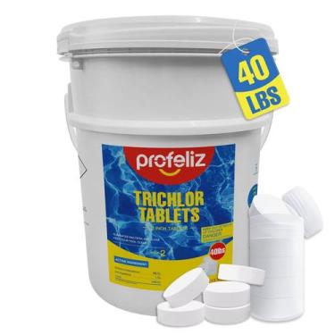 Imagem de Tabletes de Cloro para Piscina PROFELIZ 7,6 cm 18 kg