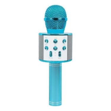 Imagem de Microfone Karaoke Bluetooth Sem Fio Recarregável - Azul - AQUILAE