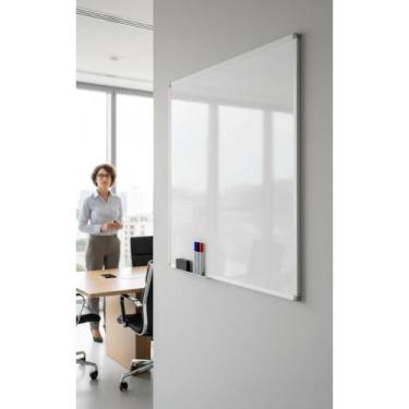 Imagem de Lousa Quadro Branco 80x60cm Alumínio c/ Apagador e Marcadore - Congrat