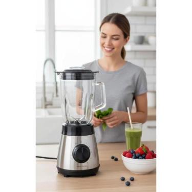 Imagem de Liquidificador 700W 1,5L Copo Vidro Inox Preto Potente - Congratulatio