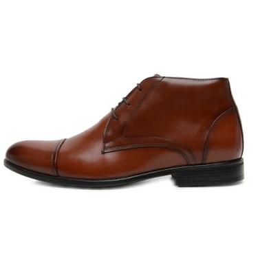 Imagem de Sapato Social Oxford Masculino Mocca Em Couro Legítimo Borracha E Fech