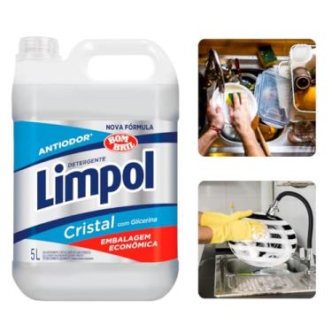 Imagem de Limpol Detergente Cristal Antiodor com Glicerina, Embalagem Econômica, 5 Litros