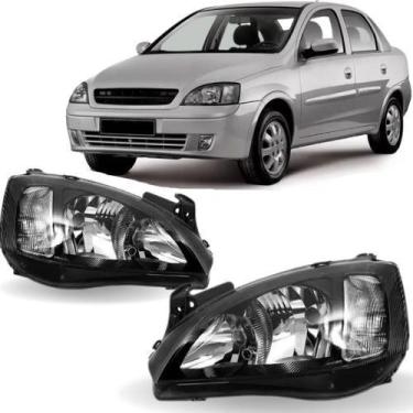 Imagem de Par farol corsa g2 raiado 2003 ate 2015 mascara negra - BBS / AI