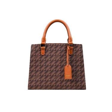 Imagem de Bolsa de Mão Feminina Grande Monograma BG II Marrom - Bagaggio, G, Mar
