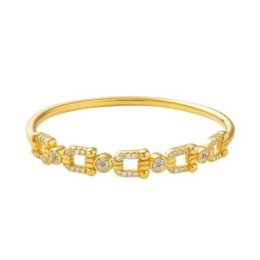 Imagem de Bracelete Inspiração Elos Cravejados - Banhado em Ouro 18k - Tri Gata 
