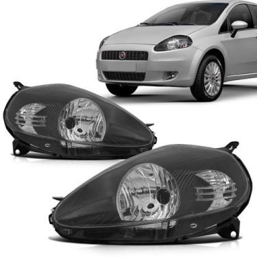 Imagem de Farol Máscara Negra Esquerdo Punto 2007 a 2012 - DFB, Esquerdo (Motori
