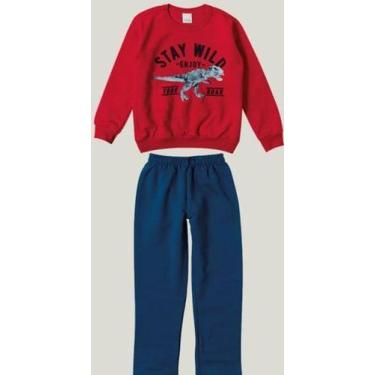 Imagem de Conjunto Moletom Infantil Dinossauro Vermelho - Malwee, 6