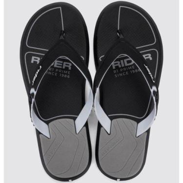 Imagem de Chinelo Masculino Dedo Confortável Leve Facil Calce Rider, Preto, Cinz