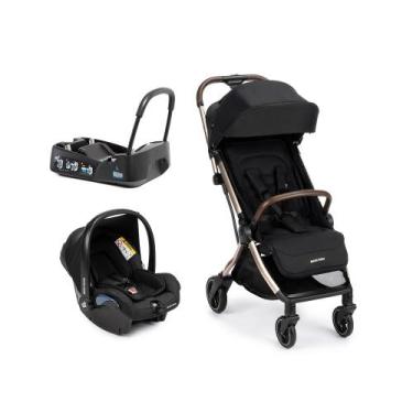 Imagem de Kit carrinho passeio + bebê conforto + base  Eva3 Trio Maxi Cosi, Pret