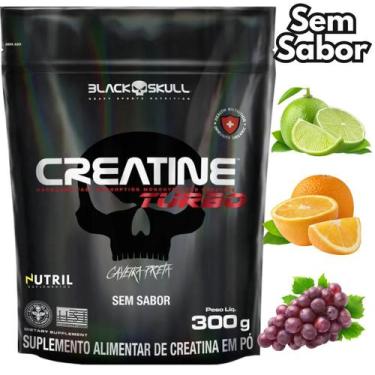 Imagem de Creatina Monohidratada TURBO Refil Black Skull 300g - Creatine p/ Ener