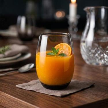Imagem de Jogo Copos Nadir Aruba 465ml 6 Peças Vidro Drink e Suco, Cor: Cinza Fu