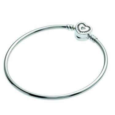 Imagem de Bracelete Bracelete para colecionar berloques Fecho Coração Prata 925 