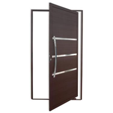 Imagem de Porta de Alumínio Pivotante Lambril 210x100cm com Puxador Corten Super