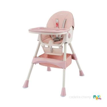 Imagem de Cadeira Alimentação Infantil Portátil 2 Em1 Bandeja Dupla Cherry Maxi 