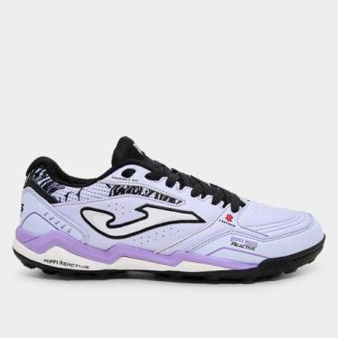 Imagem de Chuteira Society Joma Fs Reactive Masculina, Roxo, Preto, 39