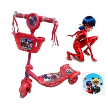 Imagem de Patinete Infantil Princesa Menina Musica C/Cesta + Luz Promoção - chic